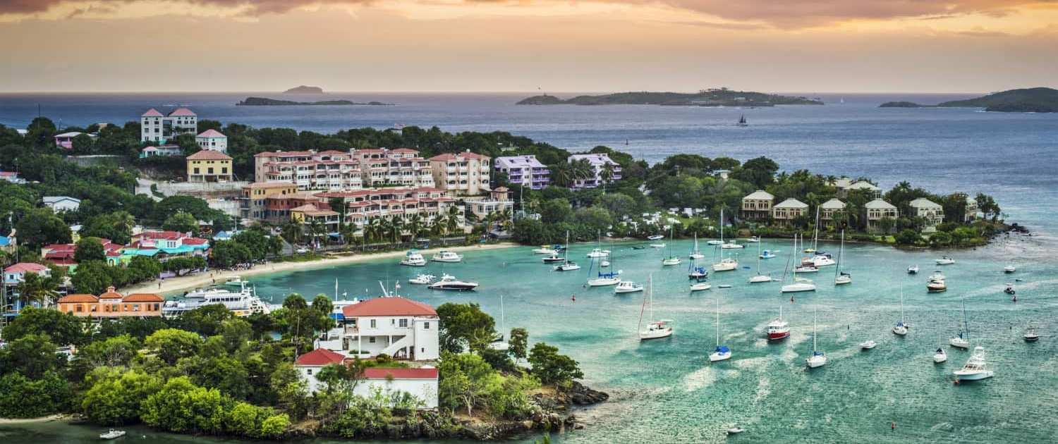 A view of Cruz Bay, St John, United States Virgin Islands