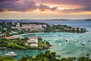 A view of Cruz Bay, St John, United States Virgin Islands