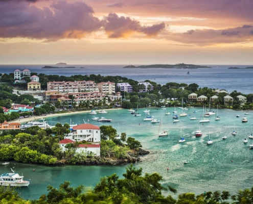 A view of Cruz Bay, St John, United States Virgin Islands