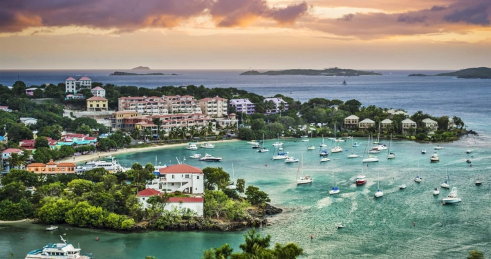 A view of Cruz Bay, St John, United States Virgin Islands